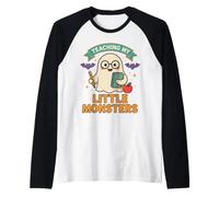 Professeur d'halloween Enseignant Mes Petits Monstres Manche Raglan
