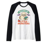 Professeur d'halloween Enseignant Mes Petits Monstres Manche Raglan