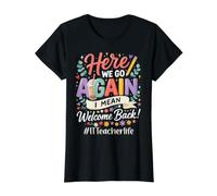 Professeur d'informatique, C'est reparti, Je Veux dire, Bienvenue à la rentrée T-Shirt Graphique avec Valeur, Femme, Noir, XL