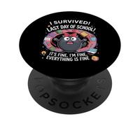 Professeur drôle auquel J'Ai survécu au dernier Jour d'école 2025, C'est très Bien PopSockets PopGrip Adhésif
