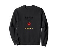 Professeur Happy Fri-Yay : 5 Jours d'arrêt, 2 Jours pour retrouver Apple Fun Sweatshirt, Unisexe pour Adultes, Noir, M