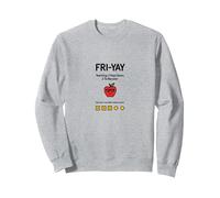 Professeur Happy Fri-Yay : 5 Jours d'arrêt, 2 Jours pour retrouver Apple Fun Sweatshirt, Unisexe pour Adultes, Gris Chiné, XL
