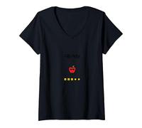 Professeur Happy Fri-Yay : 5 Jours d'arrêt, 2 Jours pour retrouver Apple Fun T-Shirt avec Col en V, Femme, Noir, XL