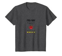 Professeur Happy Fri-Yay : 5 Jours d'arrêt, 2 Jours pour retrouver Apple Fun T-Shirt, Enfant, Chiné Foncé, 12 Ans