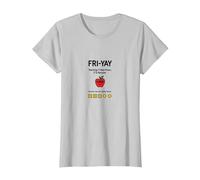 Professeur Happy Fri-Yay : 5 Jours d'arrêt, 2 Jours pour retrouver Apple Fun T-Shirt, Femme, Argent, XXL
