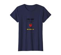 Professeur Happy Fri-Yay : 5 Jours d'arrêt, 2 Jours pour retrouver Apple Fun T-Shirt, Femme, Bleu Marine, XL