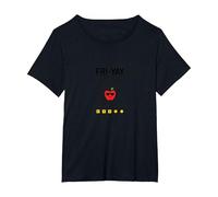 Professeur Happy Fri-Yay : 5 Jours d'arrêt, 2 Jours pour retrouver Apple Fun T-Shirt, Femme Grandes Tailles, Noir, 1X