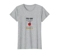 Professeur Happy Fri-Yay : 5 Jours d'arrêt, 2 Jours pour retrouver Apple Fun T-Shirt, Femme, Gris Chiné, XXL