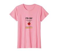 Professeur Happy Fri-Yay : 5 Jours d'arrêt, 2 Jours pour retrouver Apple Fun T-Shirt, Femme, Rose, XS