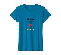 Professeur Happy Fri-Yay : 5 Jours d'arrêt, 2 Jours pour retrouver Apple Fun T-Shirt, Femme, Saphir, S