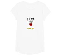 Professeur Happy Fri-Yay : 5 Jours d'arrêt, 2 Jours pour retrouver Apple Fun T-Shirt, Fille, Blanc, S