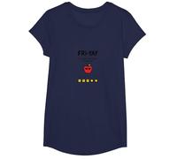 Professeur Happy Fri-Yay : 5 Jours d'arrêt, 2 Jours pour retrouver Apple Fun T-Shirt, Fille, Bleu Marine, XS
