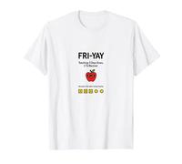 Professeur Happy Fri-Yay : 5 Jours d'arrêt, 2 Jours pour retrouver Apple Fun T-Shirt, Homme, Blanc, 6XL