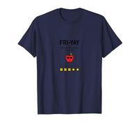 Professeur Happy Fri-Yay : 5 Jours d'arrêt, 2 Jours pour retrouver Apple Fun T-Shirt, Homme, Bleu Marine, L