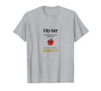 Professeur Happy Fri-Yay : 5 Jours d'arrêt, 2 Jours pour retrouver Apple Fun T-Shirt, Homme, Gris Chiné, 6XL