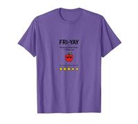 Professeur Happy Fri-Yay : 5 Jours d'arrêt, 2 Jours pour retrouver Apple Fun T-Shirt, Homme, Violet chiné, 3XL