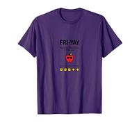 Professeur Happy Fri-Yay : 5 Jours d'arrêt, 2 Jours pour retrouver Apple Fun T-Shirt, Homme, Violet, XL