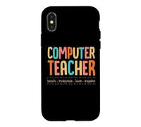 Professeur Informatique Enseigner Motivate Amour Inspire Enseignement Devise Coque pour iPhone X/XS