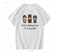 Professeur Layton Pixel Sprites Puzzle t-shirt manches longues ou courtes vintage lavé graphique décontracté doux respirant étiré Red