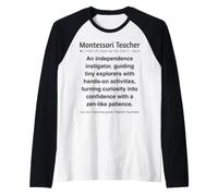 Professeur Montessori drôle Manche Raglan