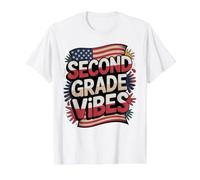 Professeur Patriotique américain de deuxième année Vibes T-Shirt Graphique avec Valeur