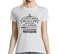 Professeure T-Shirt Femme Collection J'étudie Les Moldus pour Le Ministère de la Magie | Tee Shirt Métier/Travail Humour Fun drôle pour Les Sorcières en Mission XXL