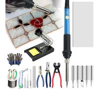 Professiol 23pcs Vitrail Starter Tool Set, DIY Glass & Mosaic Tools Set, Outil De Coupe De Verre Et Kit De Fer à Souder, pour Le Verrier/Amateur D’Artisanat du Verre