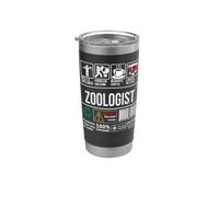 Profession de zoologiste : compétences en matière d'étiquette d'emploi, amateur de café et de vin Gobelet isotherme en acier inoxydable double paroi