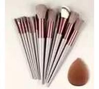 Professiona 13 Pièces Ensemble De Pinceaux De Maquillage Fond De Teint Fard À Paupières Blush Poudre Mélange Doux Moelleux Cosmétique Ensemble Complet Outil De Maquillage Féminin.Brown No Bag.