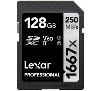 Professional 1667x SD Card 128GB, SDXC UHS-II Memory Card, Up to 250MB/s Reading, Class 10, U3, V60, SD for Professional Photographer, Videographer, Enthusiast (LSD128CB1667)