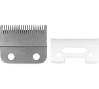 Professional 2-Hole Lames De Remplacement Set #2161,1 Lame Fixe En Acier Au Carbone,1 Lame Mobile En Céramique,Compatible Avec Tondeuse À Cheveux Wahl 5 Star Series Magic Clip 8148(Argent)