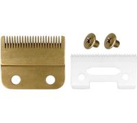 Professional 2-Hole Lames De Remplacement Set #2161,1 Lame Fixe En Acier Au Carbone,1 Lame Mobile En Céramique,Compatible Avec La Tondeuse À Cheveux Wahl 5 Star Series Magic Clip 8148(Or)