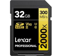 Professional 2000X Carte Sd 32 Go, Carte Mémoire Sdhc Uhs-Ii Sans Lecteur, Jusqu'À 300 Mo/S En Lecture, Pour Dslr, Caméras Vidéo En Qualité Cinéma (Lsd2000032G-Bnnag)