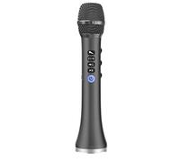 Professional 20W Portable Wireless Bluetooth Karaoke Microphone Speaker with Big Power for Sing/Meeting - Black