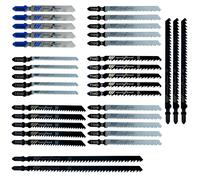 Professional 35 Pieces T-Handle Basic Jigsaw Blade Set,For Cutting Metal,Wood,T118A/T144D/ T101BR/T101AO/T111C/T744D/T344D,for Particle Board,Plywood