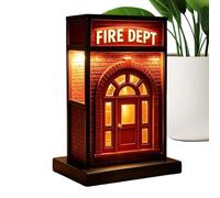 Professional 3D Fire Department Lamp, Vintage Fire Station Decoration, 20x7cm with High-Efficiency LED, High-Stability Light for Bookshelves and Offices, Structural Bedside Light for Nurseries