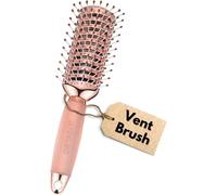 Professional Aerated Hair Brush-Women's Detangling Brush with Nylon Bristles-Ideal for Fine,Thick or Curly Hair-Non-Slip Handle-Rose Gold