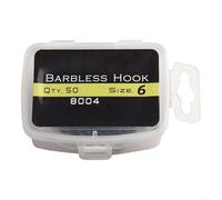 Professional Angler's Choice Boîte de 50 hameçons de pêche sans ardillon à tige incurvée (6#)