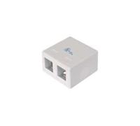Digitus Boîtier de raccordement réseau 2 ports pour modules Keystone, apparent modulaire, blanc