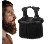 Professional Beard Brush, Soft Bristles Grooming Tool, 2.36 Inches Finger Ring Handle, Ergonomic Mustache Comb, Barber Styling Brush with Comfortable Grip, Facial Hair Care Tool for Men and Barbers