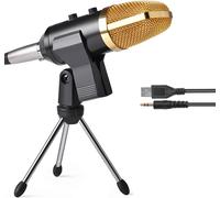 Professional Condenser Microphone Studio Recording for Computer with Support Arm Suspension Boom Scissor Adjustable Kits.