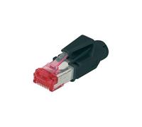 CAT 6 modular RJ45 plug, Hirose TM21 8P8C, shielded, for round cable, incl. hood