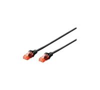 DIGITUS Câble LAN Cat 6-1m - RJ45 Câble réseau - UTP non blindé - Compatible Cat-6A & Cat-5e - Noir