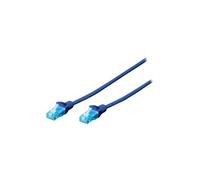 DIGITUS Professional - Cordon de raccordement - RJ-45 (M) pour RJ-45 (M) - 25 cm - UTP - CAT 5e - démarré, sans crochet - bleu