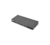 DIGITUS Commutateur réseau PoE - 8 Ports - Gigabit Ethernet - Non administré - 8X Ports RJ45 - Budget PoE 135W - 10/100/1000 Mbit/s - Noir
