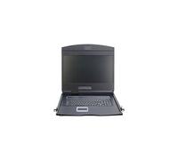Modularized 48,3cm (19") TFT console with 8 port KVM, US keyboard, black (RAL 9005)