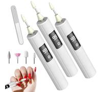 Professional Electric Nail Polisher, Cordless Rechargeable Electric Nail Drill Kit with Adjustable Speed, LCD Display, Nails File for Manicure Pedicure Acrylic Gel Removal (3Set)