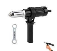 Professional Electric Rivet Gun Adapter Kit, Rivet Gun Adapter with Removable Plastic Handle, Electric RivetAdapter for Drill, Multiple Nozzles to Metal & Aluminum Work (1pcs)