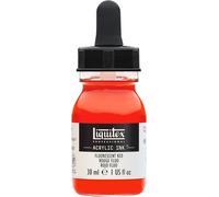 Professional Encre Acrylique Flacon Avec Pipette 30 Ml Rouge Fluorescent