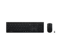 Lenovo Professional - Ensemble clavier et souris - sans fil - Bluetooth, 2.4 GHz - AZERTY - Français - gris - boîtier marron
